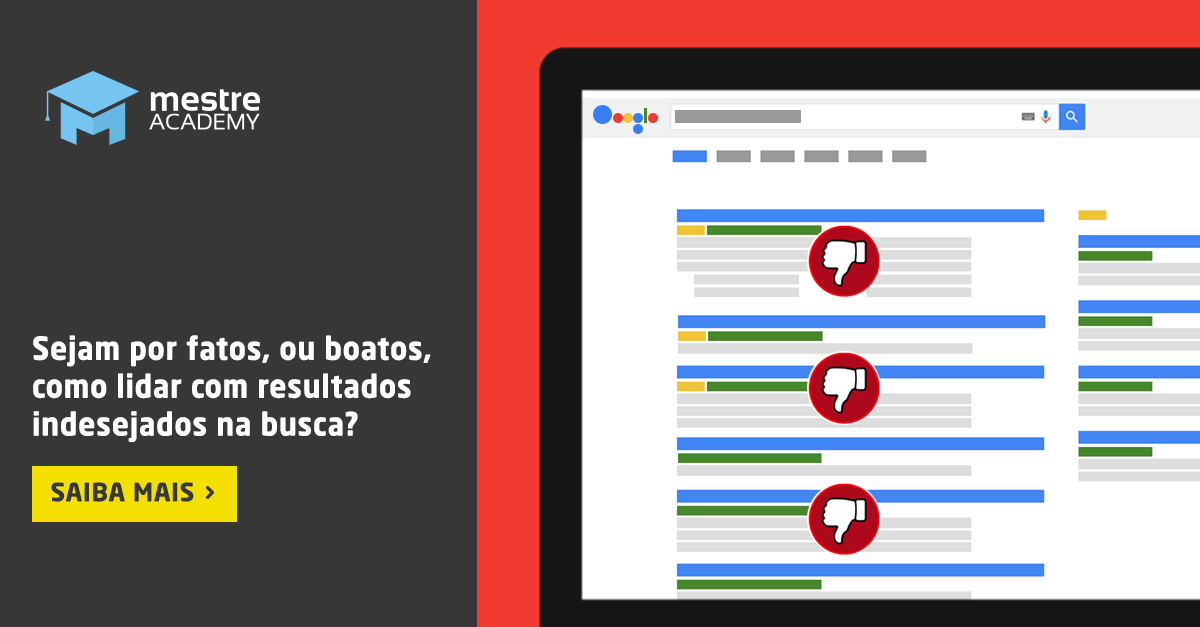 Páginas indesejadas nos resultados do Google